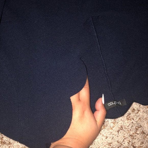 Body con boohoo navy long sleeve dress - Picture 4 of 5